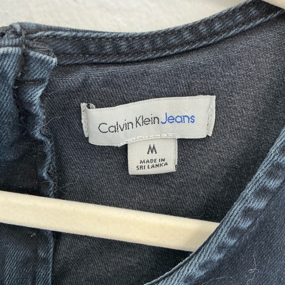 Calvin Klein Jeans Dark Blue Jean Sleeveless Bodycon Mini Dress - Picture 2 of 3